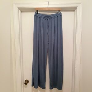 Cider Ribbed Wide Leg Knit Pants Womens Size XL Dusty Blue Palazzo drawstring